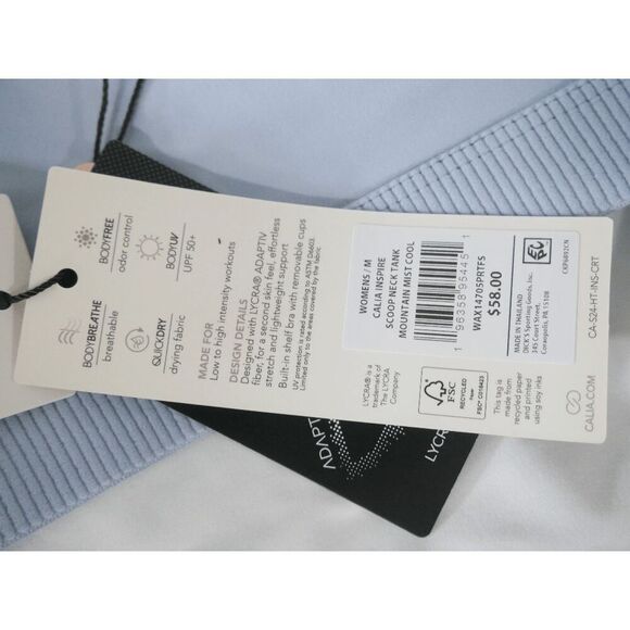 CALIA Women's Inspire UPF+ LYCRA® BodyBreathe™ Scoop Neck Tank Top M - Picture 9 of 9